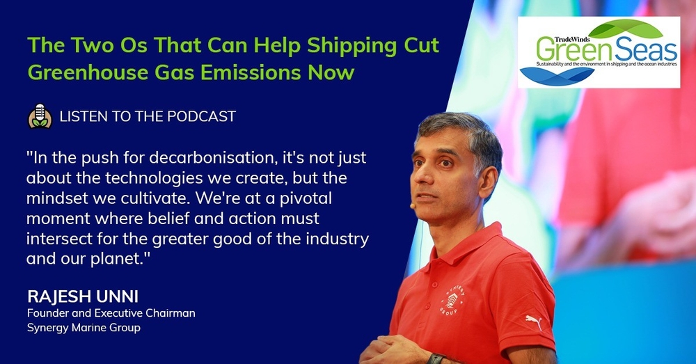 Rajesh Unni addressing shipping cut greenhouse gas emissions.