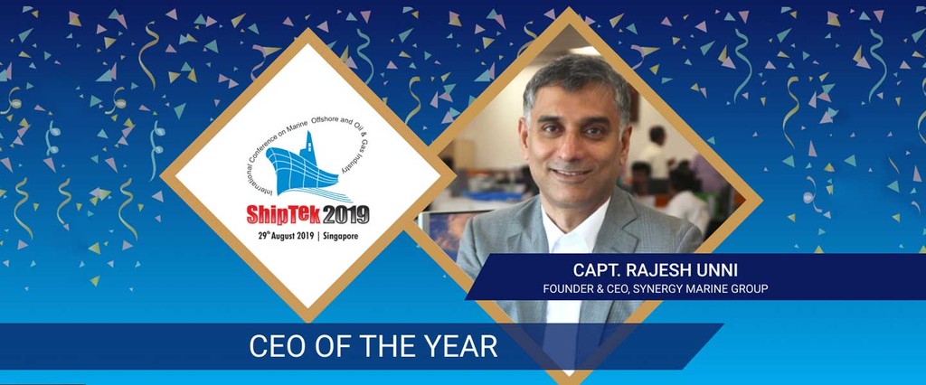 Capt Rajesh Unni wins shiptek maritime awards